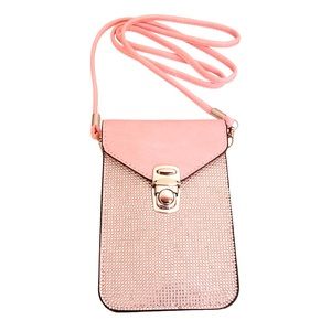 Pink Rhinestone Cell Phone Clutch